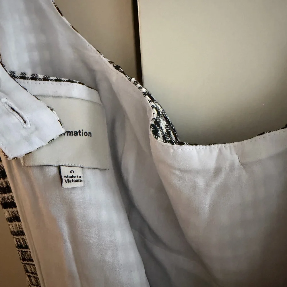 Reformation Balia Linen Dress Black and White Gingham XS / 0 - Picture 12 of 12